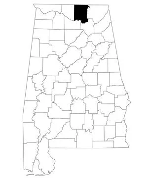 Map of Madison County in Alabama state on white backround. single County ma.. Stock Illustration