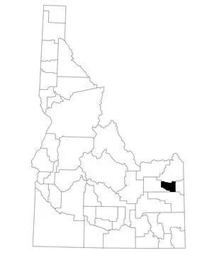Map of Madison County in Idaho state on white background. United States of .. Stock Illustration