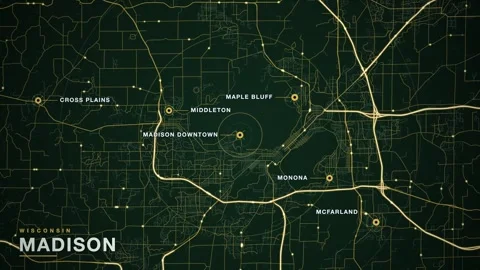 Map of Madison Stock Footage 340890666