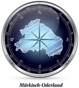 Map of maerkisch-oderland with borders Stock Illustration