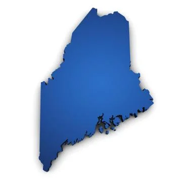 Map of maine 3d shape Stock Illustration