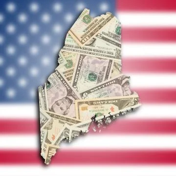 Map of maine 库存插图