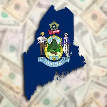 Map of maine Stock Illustration