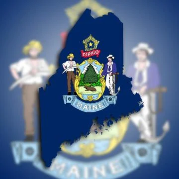 Map of maine Stock Illustration