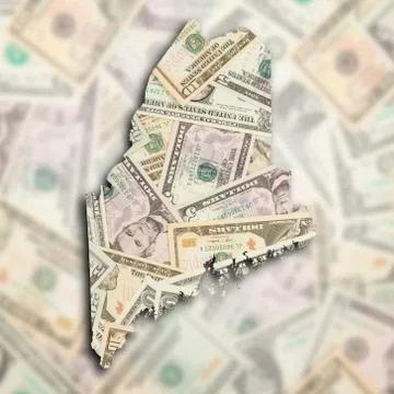 Map of maine Illustrazione stock