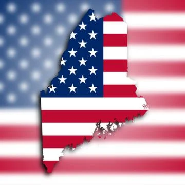 Map of maine Illustrazione stock