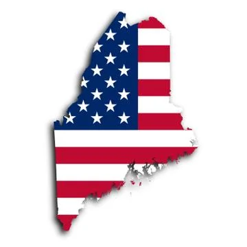 Map of maine 库存插图