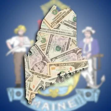 Map of maine Stock Illustration