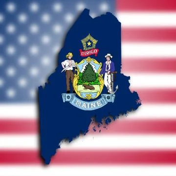 Map of maine Stock Illustration