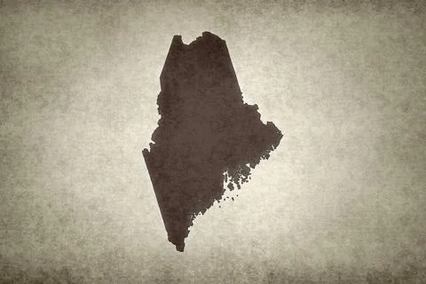 Map of Maine on a paper Stock Illustration