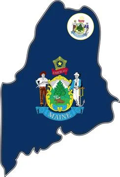 Map of Maine State USA Stock Illustration