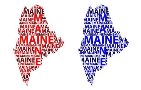 Map of Maine - vector illustration Ilustração Stock