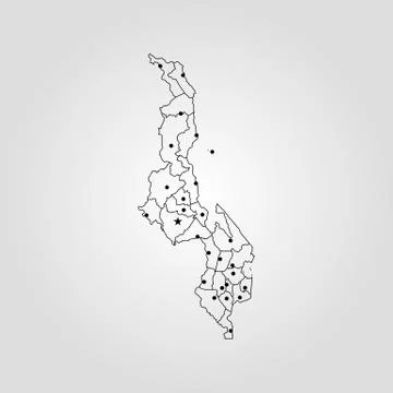 Map of Malawi Stock Illustration