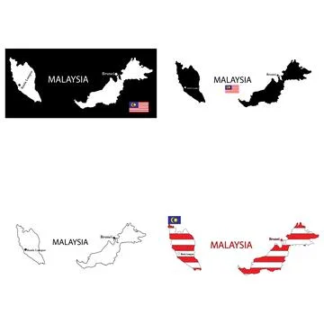 Map of Malaysia  design Stock Illustration