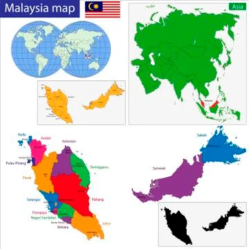 Map of Malaysia Stock Illustration