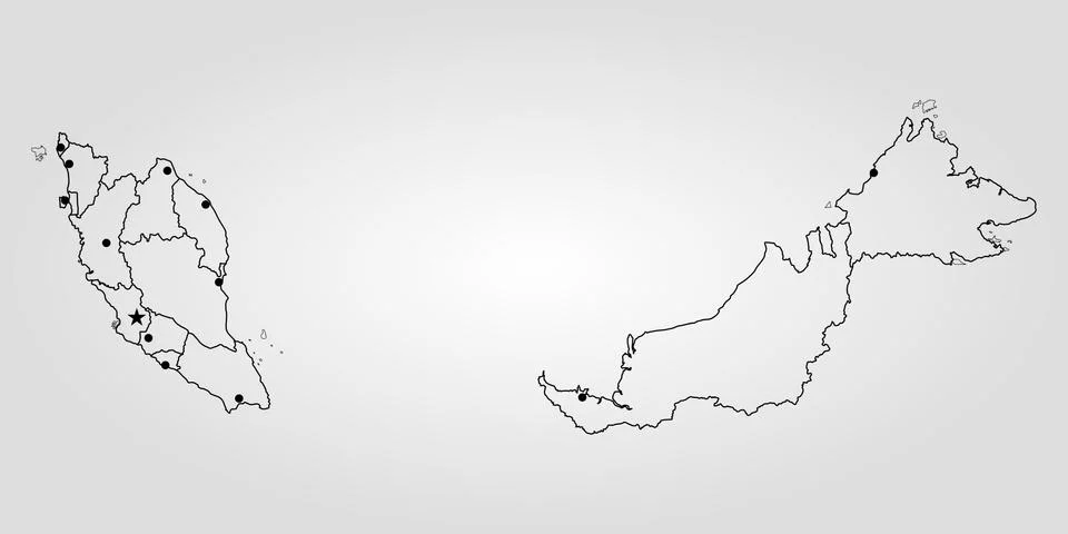 Map of Malaysia Stock Illustration