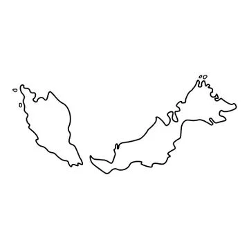 Map of Malaysia - outline Illustrazione stock