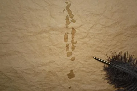 Map of maldives on a old paper background with old pen 스톡 사진