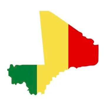 Map of Mali - flag Stock Illustration