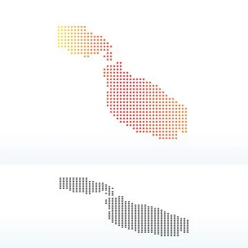 Map of Malta with Dot Pattern Stock Illustration