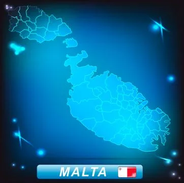 Map of malta Stock Illustration