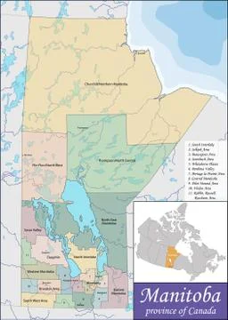 Map of Manitoba Stock Illustration