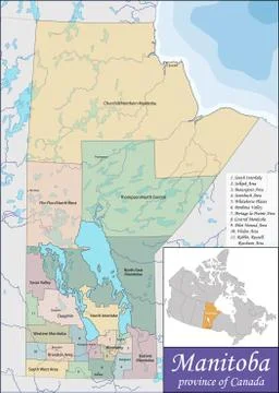 Map of Manitoba Stock Illustration