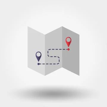 Map. Map marks. Icon Stock Illustration