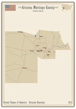 Map of Maricopa County in Arizona Stock Illustration
