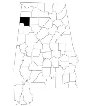Map of Marion County in Alabama state on white backround. single County map.. Stock Illustration
