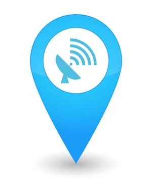 Map mark with an antenna icon Stock-Illustration