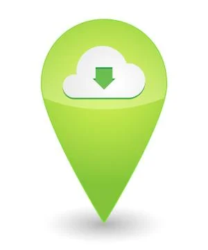 Map mark with a cloud icon Stock Illustration