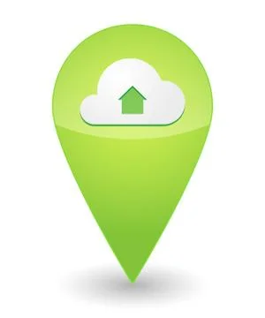 Map mark with a cloud icon Illustrazione stock