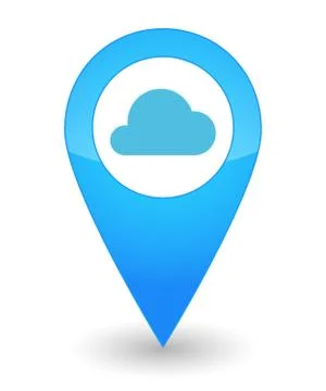 Map mark with a cloud icon Illustrazione stock