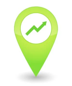 Map mark with a graph icon Stock Illustration