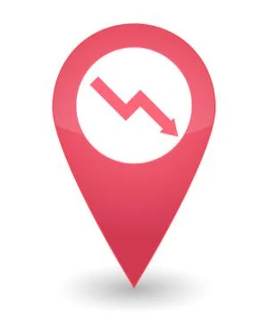 Map mark with a graph icon Ilustración de archivo