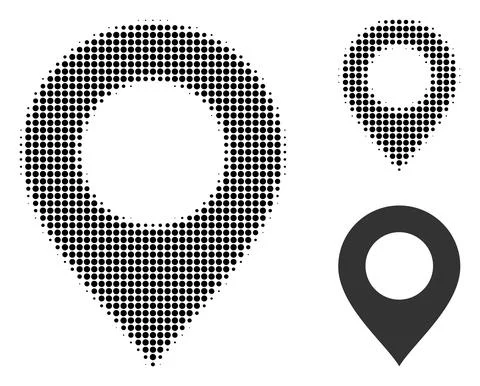 Map Mark Halftone Dotted Icon Illustrazione stock