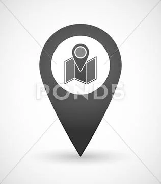 Map mark icon with a map Stock Illustration ~ #48956036