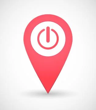 Map mark icon with an on/off sign Stock Illustration