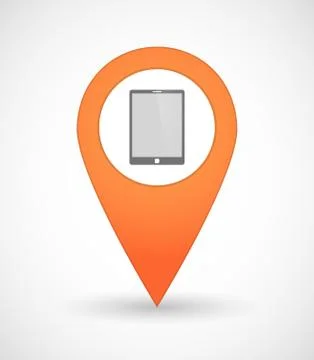 Map mark icon with a tablet computer Ilustración de archivo