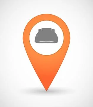 Map mark icon with a work helmet Stock Illustration