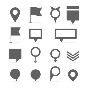 Map Marker and pin collection set vector illustration 库存插图