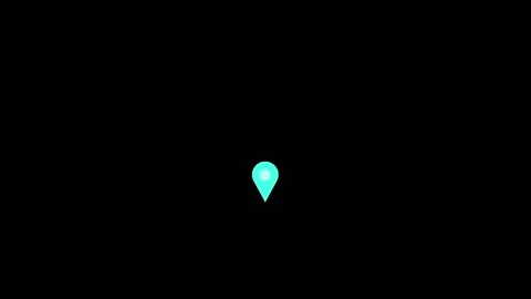 Map marker animation with red neon light. Map marker digital location pin i.. Stock Footage 337619203