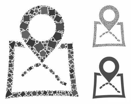 Map marker Composition Icon of Bumpy Parts Stock Illustration