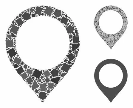 Map marker Composition Icon of Tuberous Elements Stock Illustration