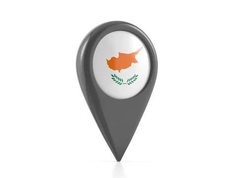 Map marker with Cyprus flag Stock Illustration