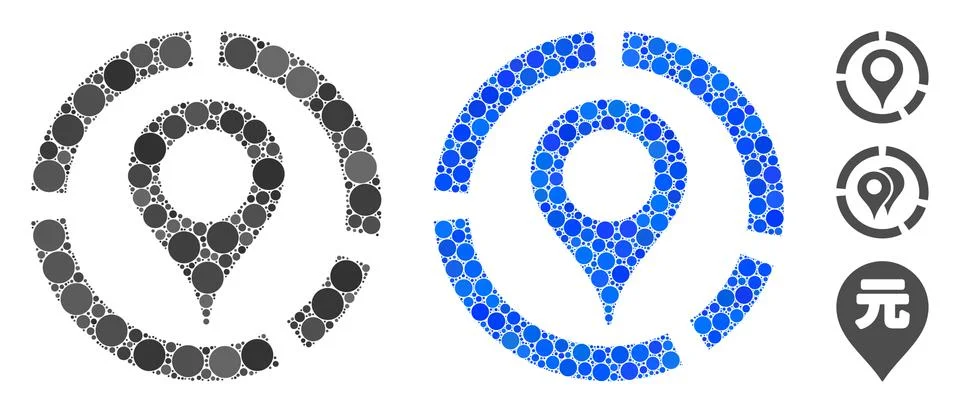 Map Marker Diagram Composition Icon of Circles Stockillustratie