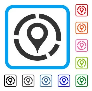 Map Marker Diagram Framed Icon Illustrazione stock