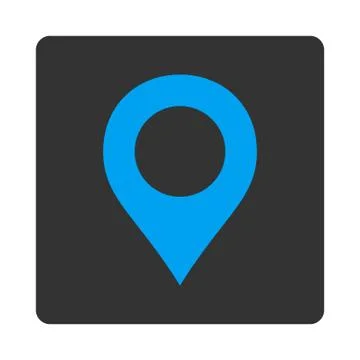 Map Marker flat blue and gray colors rounded button 스톡 일러스트