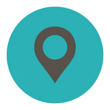 Map Marker flat grey and cyan colors round button 스톡 일러스트